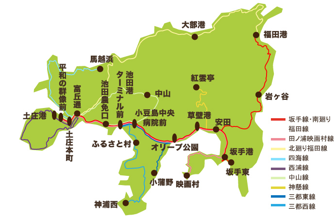 小豆島バスルートマップ